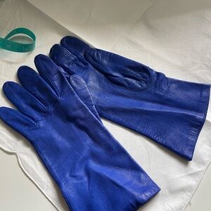 Royal Blue Leather Gloves